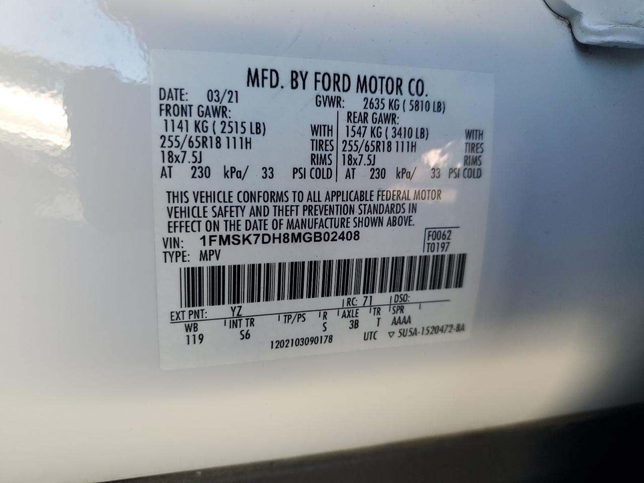 2021 FORD EXPLORER XLT photo 25