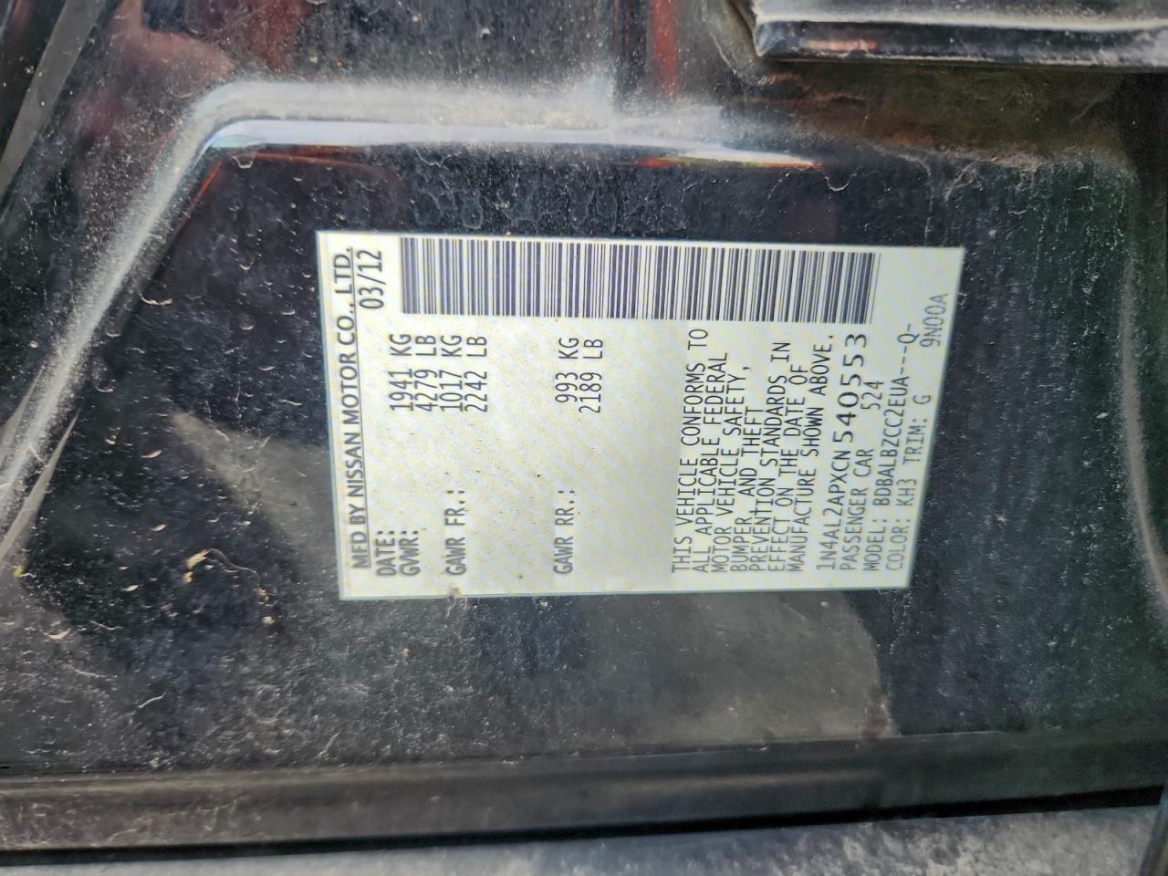 2012 NISSAN ALTIMA 2.5 photo 34