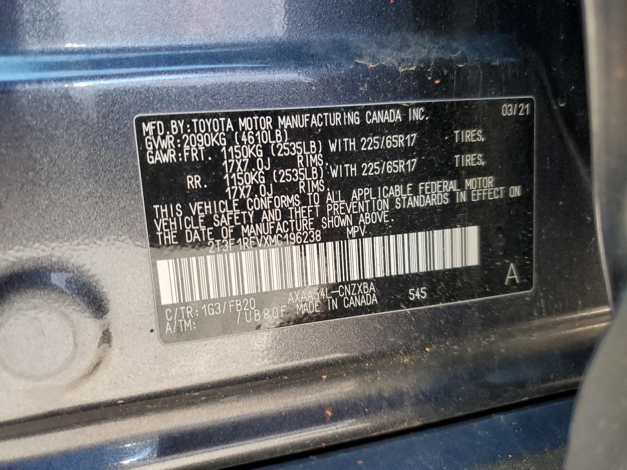 2021 TOYOTA RAV4 LE photo 25