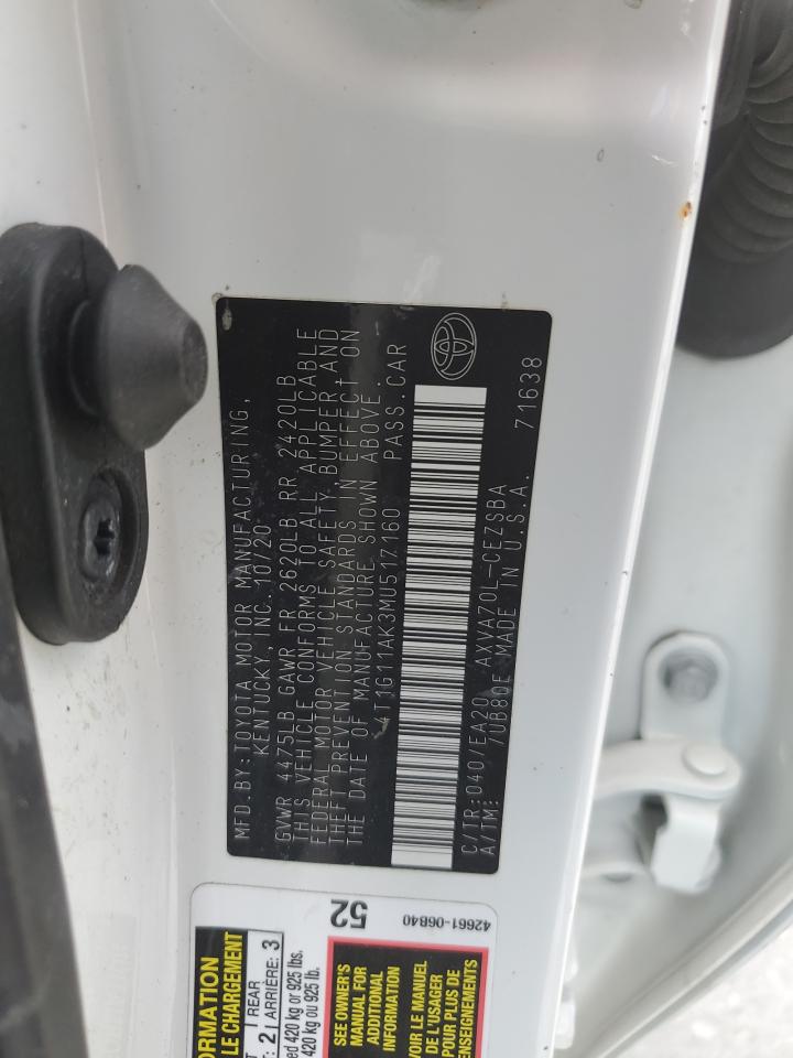 2021 TOYOTA CAMRY SE photo 12