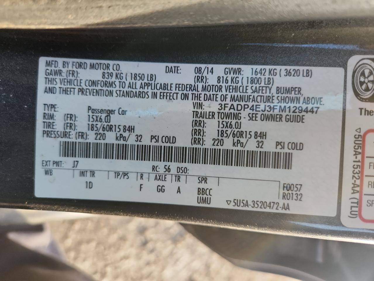 2015 FORD FIESTA SE photo 25