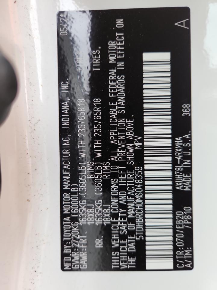 2021 TOYOTA HIGHLANDER HYBRID XLE photo 13