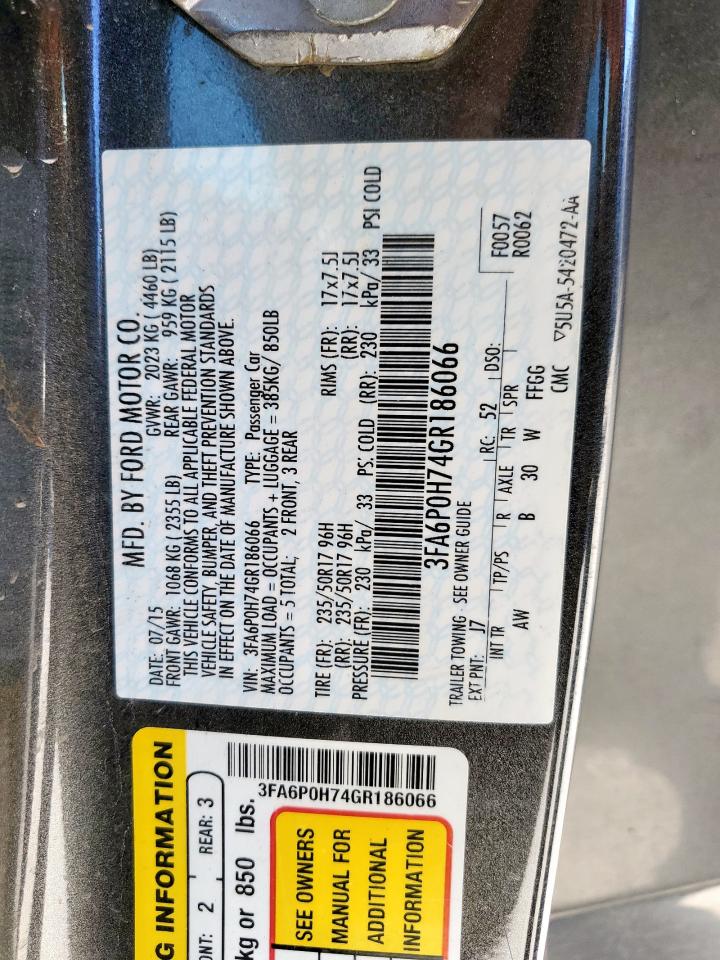 2016 FORD FUSION SE photo 13