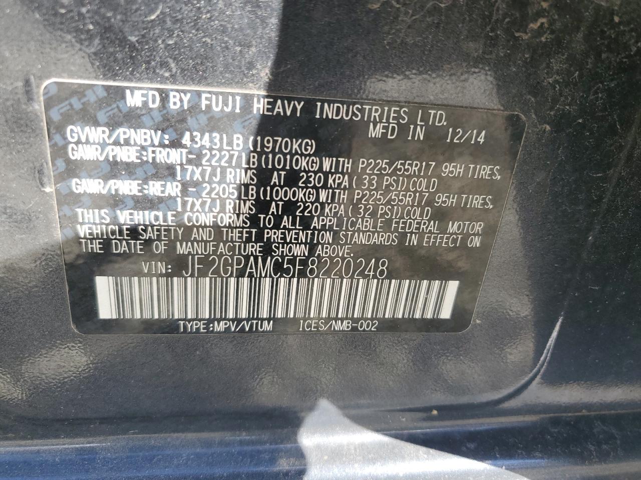 2015 SUBARU XV CROSSTREK 2.0 LIMITED photo 25