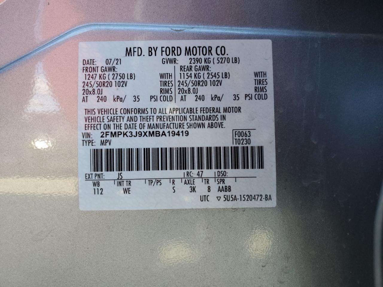 2021 FORD EDGE SEL photo 14