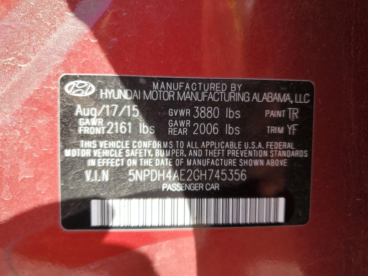 2016 HYUNDAI ELANTRA SE photo 23