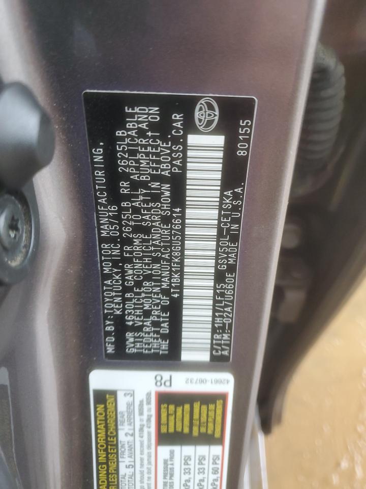 2016 TOYOTA CAMRY XSE photo 12