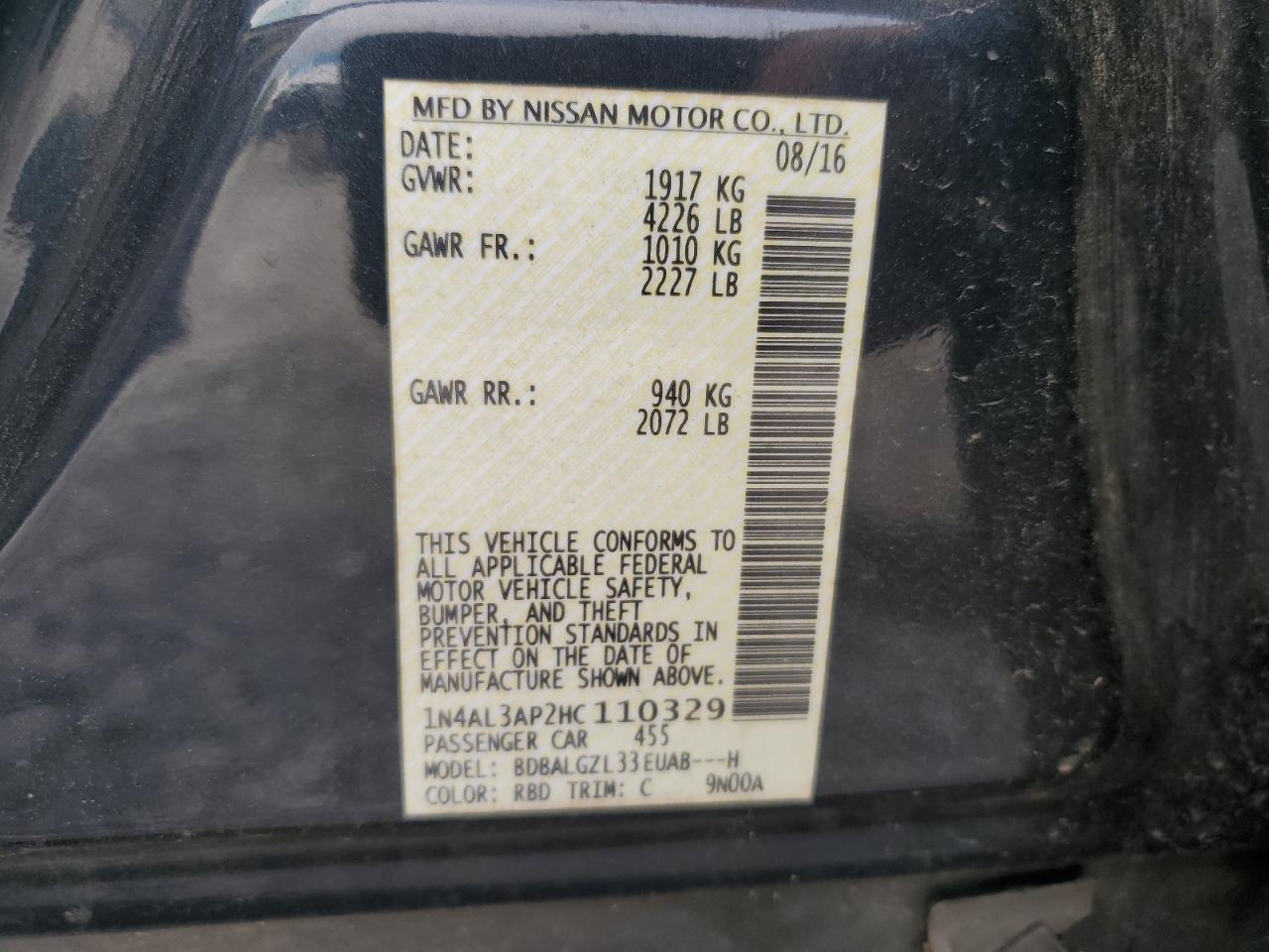2017 NISSAN ALTIMA 2.5 photo 23