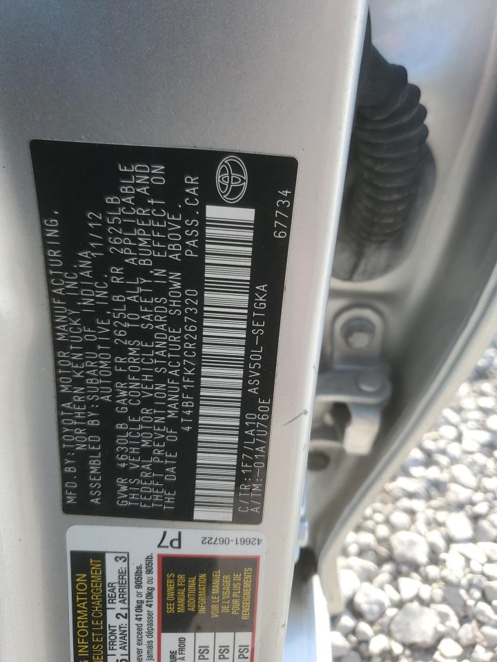 2012 TOYOTA CAMRY BASE photo 23