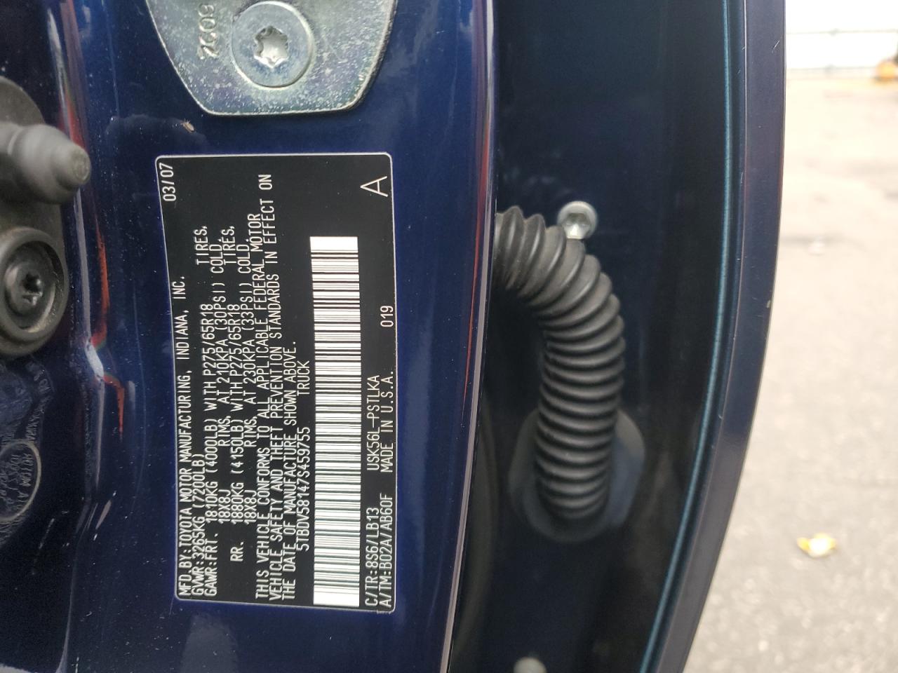 2007 TOYOTA TUNDRA LIMITED photo 12