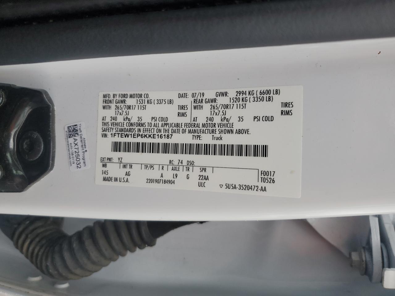 2019 FORD F150 SUPERCREW photo 12