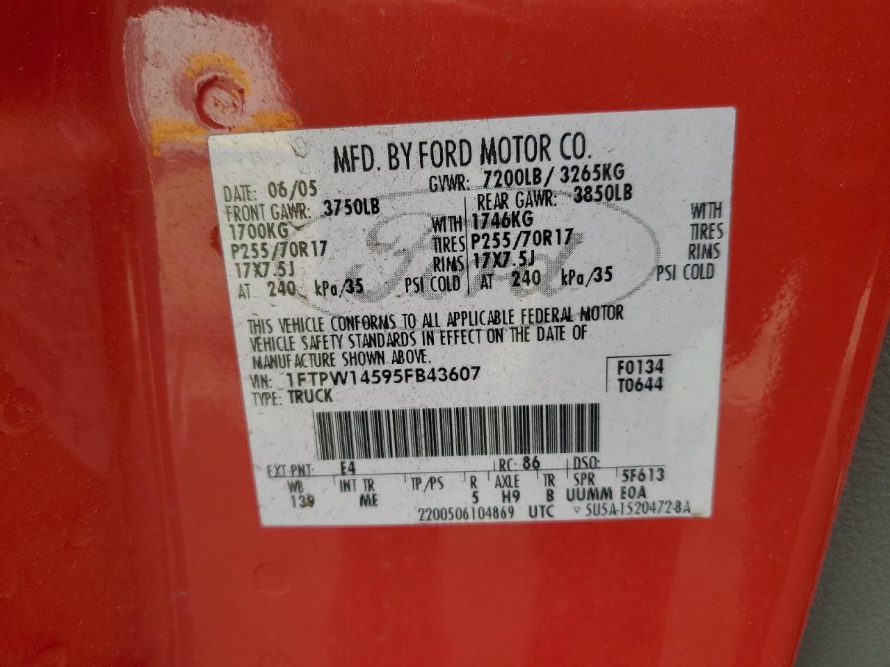 2005 FORD F150 photo 23
