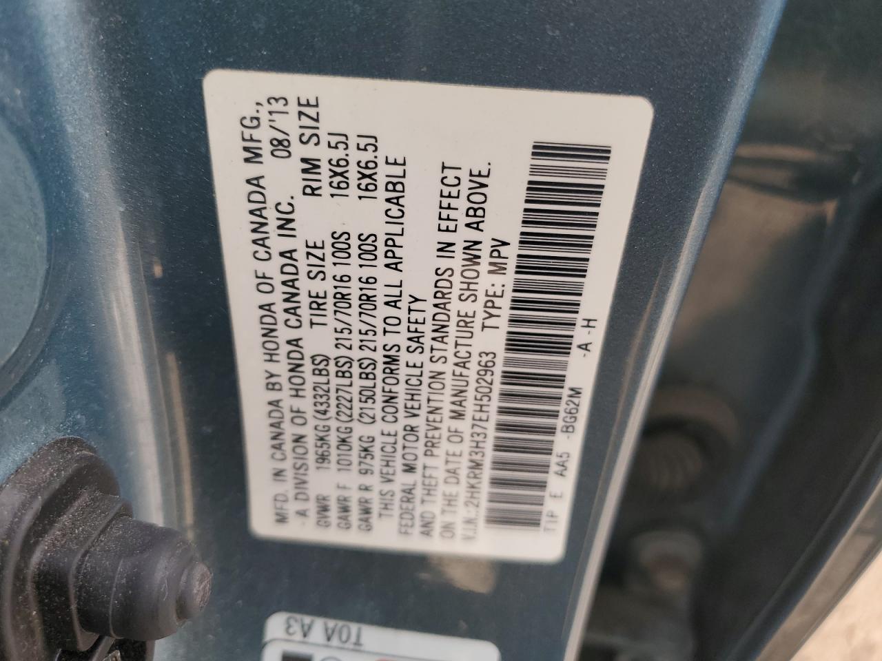 2014 HONDA CR-V LX photo 23