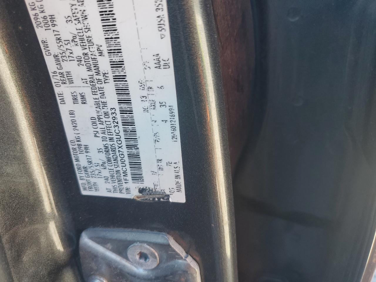 2016 FORD ESCAPE SE photo 25
