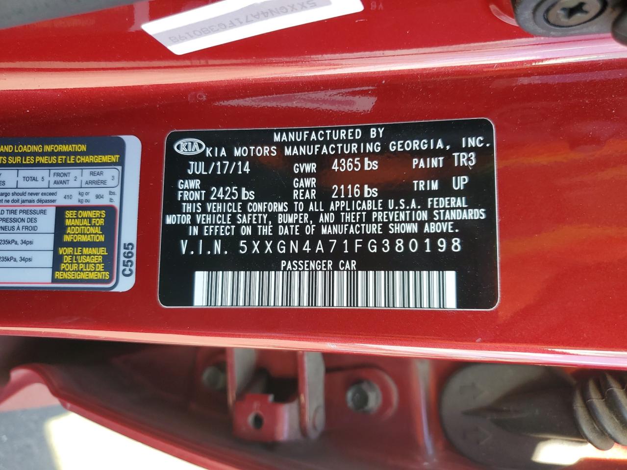 2015 KIA OPTIMA EX photo 23