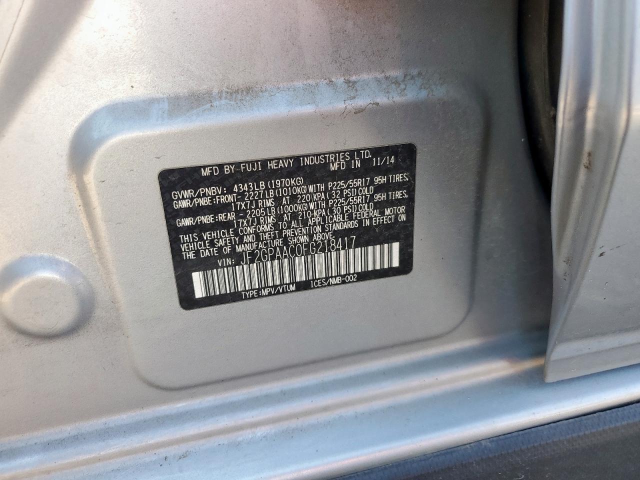 2015 SUBARU XV CROSSTREK photo 34