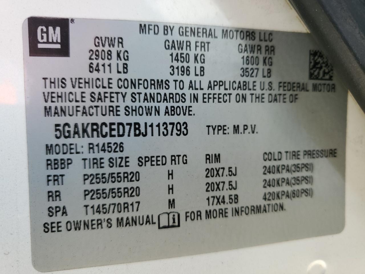 2011 BUICK ENCLAVE CXL photo 25