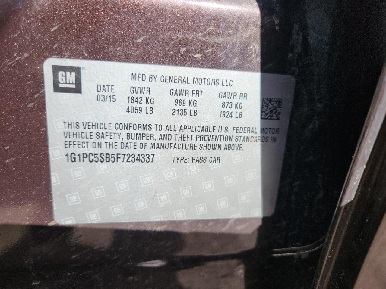 2015 CHEVROLET CRUZE LT photo 23