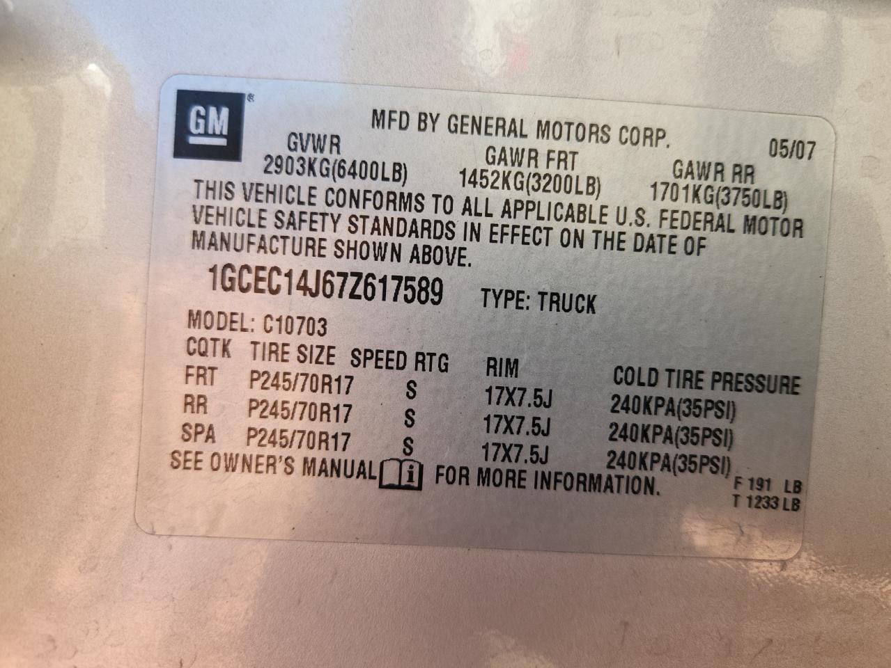 2007 CHEVROLET SILVERADO C1500 photo 12