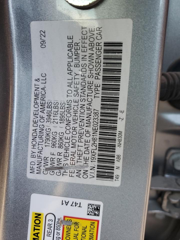 2022 HONDA CIVIC SPORT photo 12