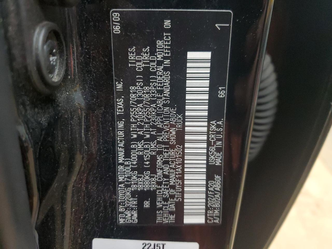 2010 TOYOTA TUNDRA GRADE photo 23
