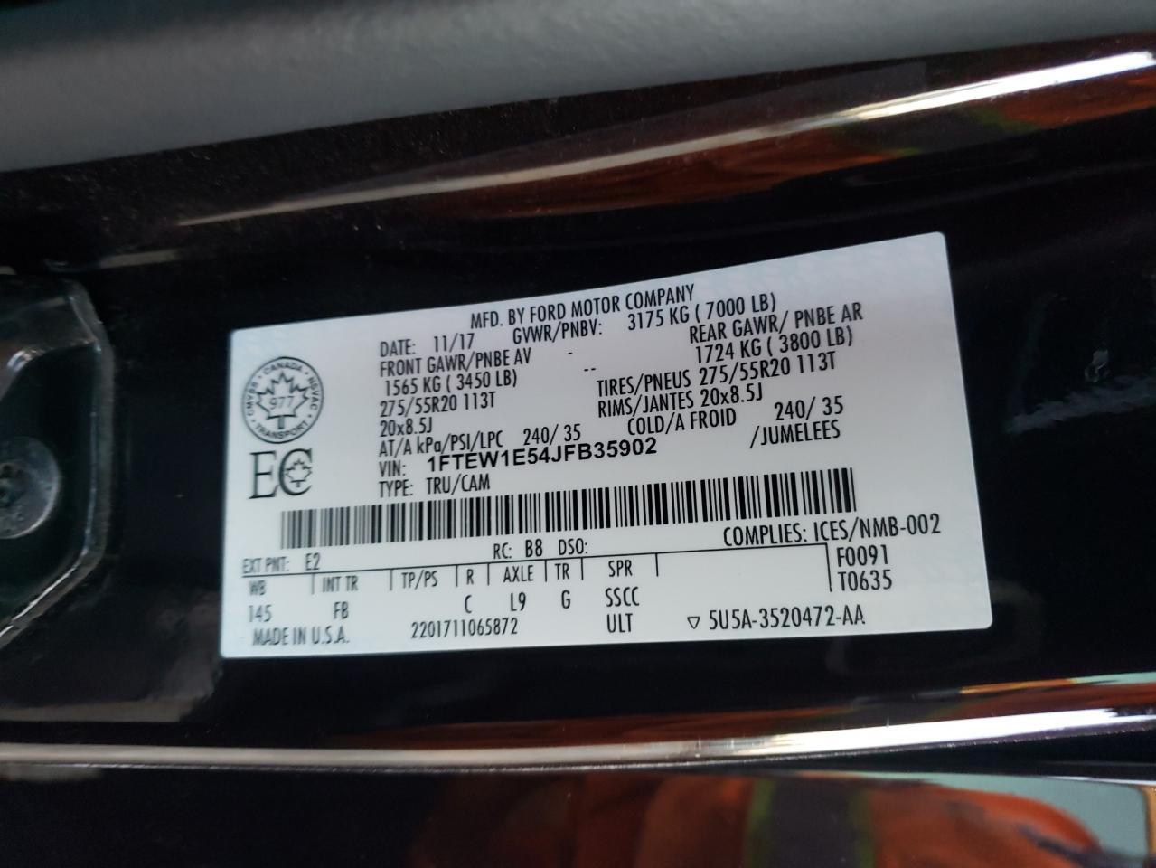 2018 FORD F150 SUPERCREW photo 13