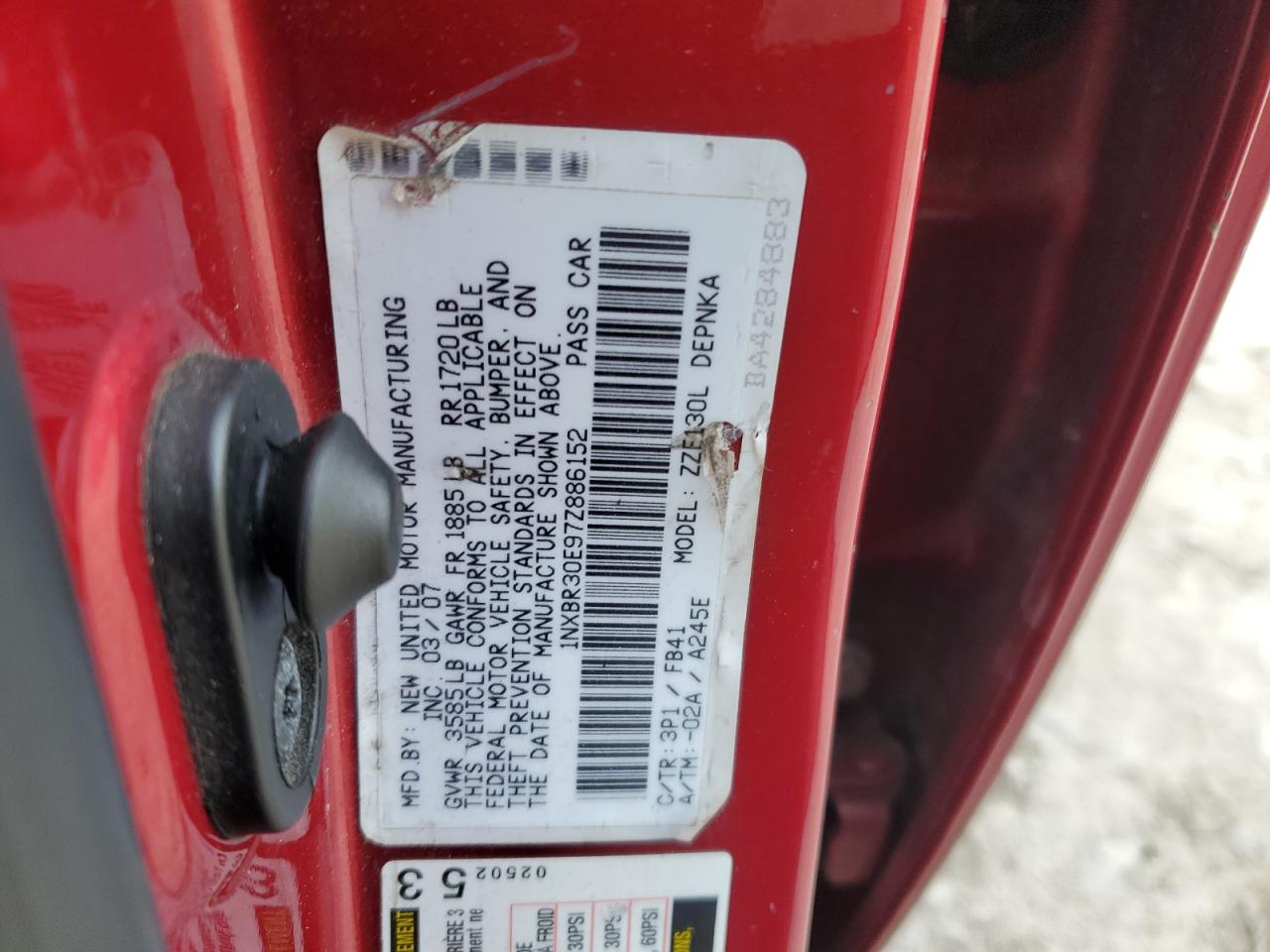 2007 TOYOTA COROLLA CE photo 12