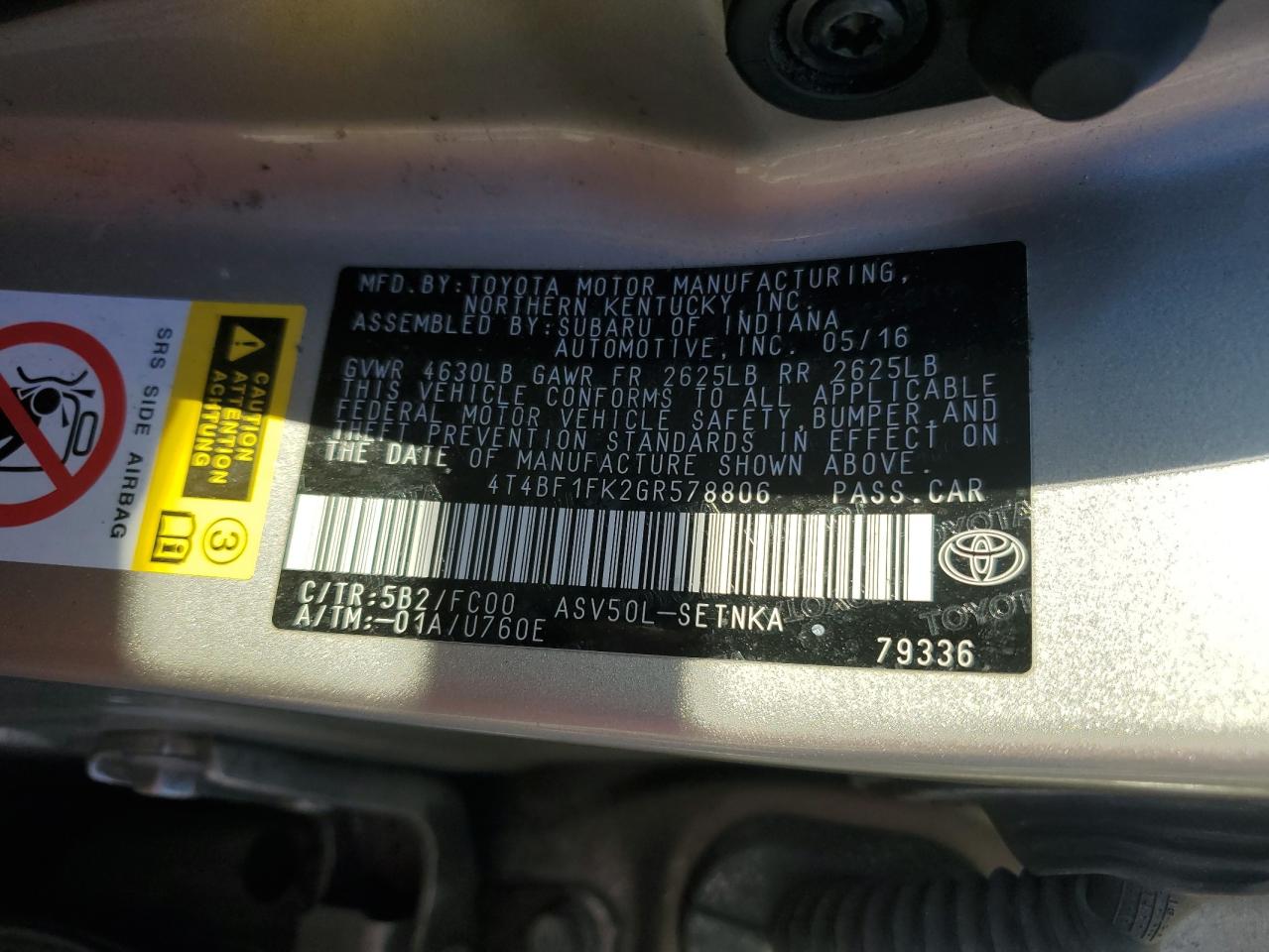 2016 TOYOTA CAMRY LE photo 23