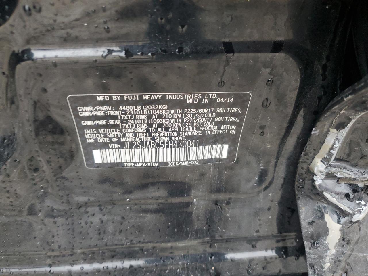 2015 SUBARU FORESTER 2.5I photo 13