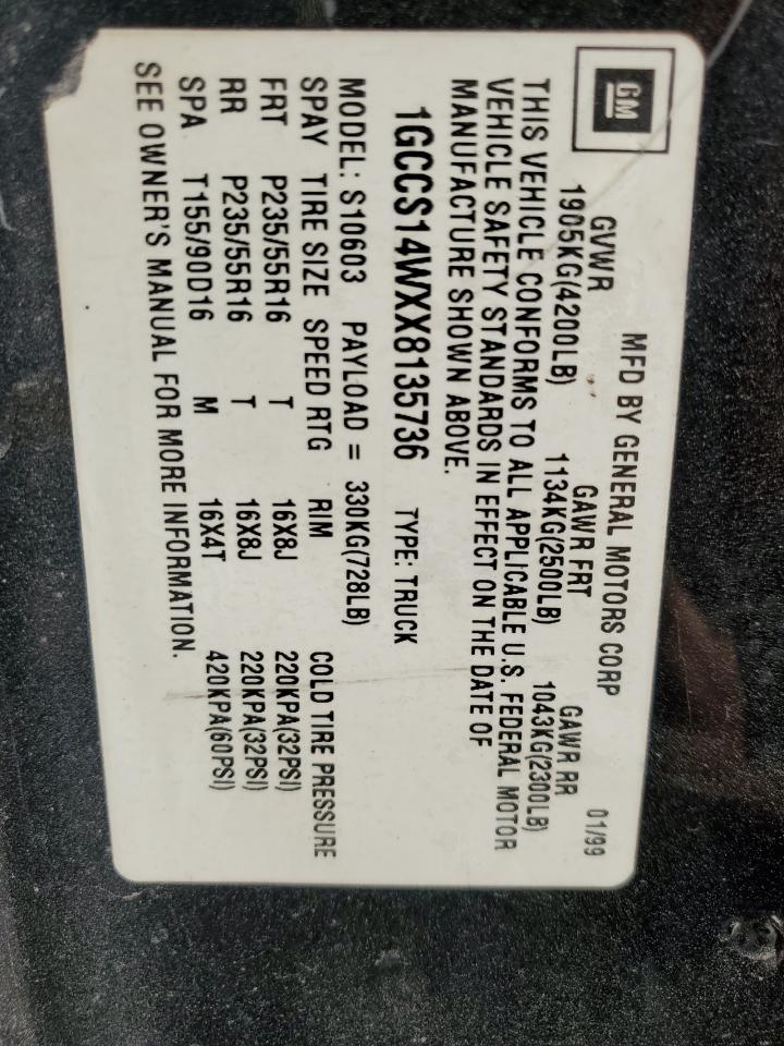 1999 CHEVROLET S TRUCK S10 photo 13