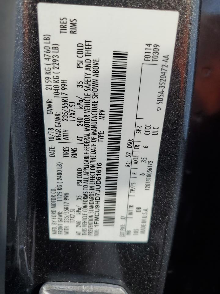 2018 FORD ESCAPE SEL photo 40