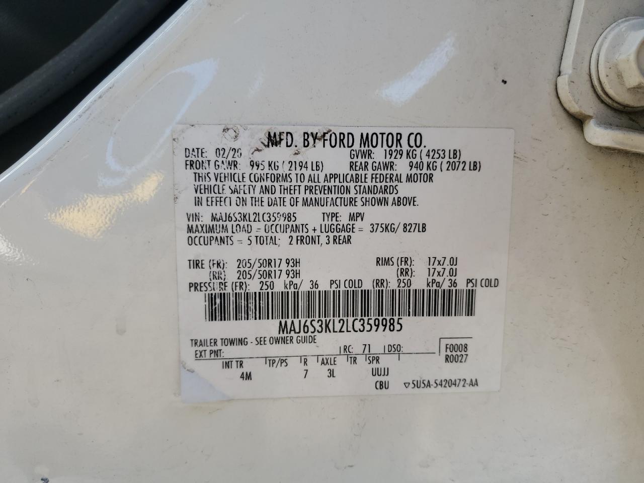 2020 FORD ECOSPORT TITANIUM photo 14