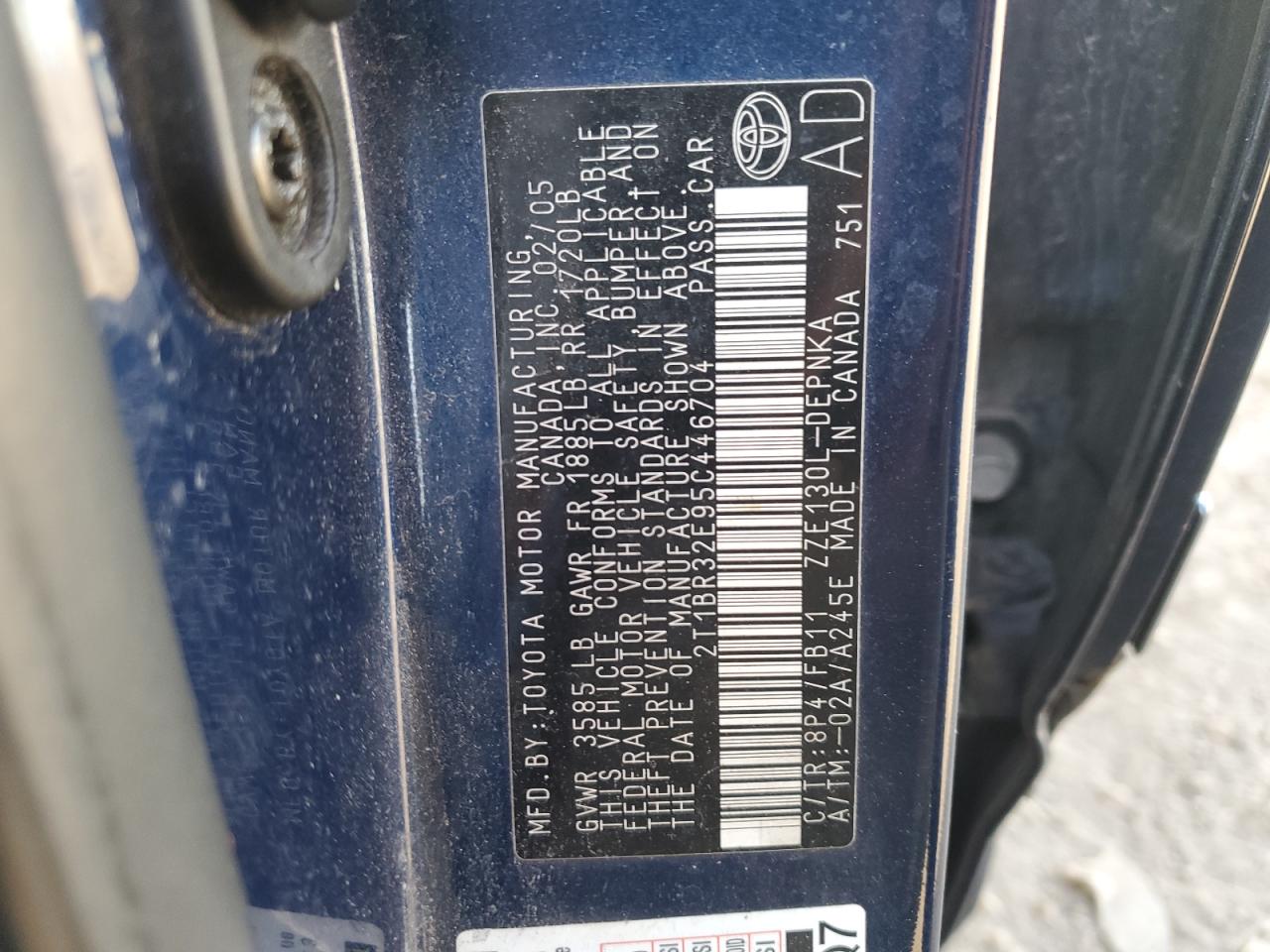 2005 TOYOTA COROLLA CE photo 23