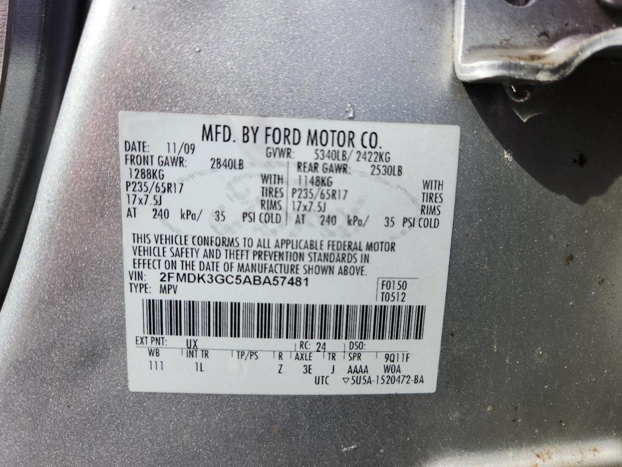 2010 FORD EDGE SE photo 25