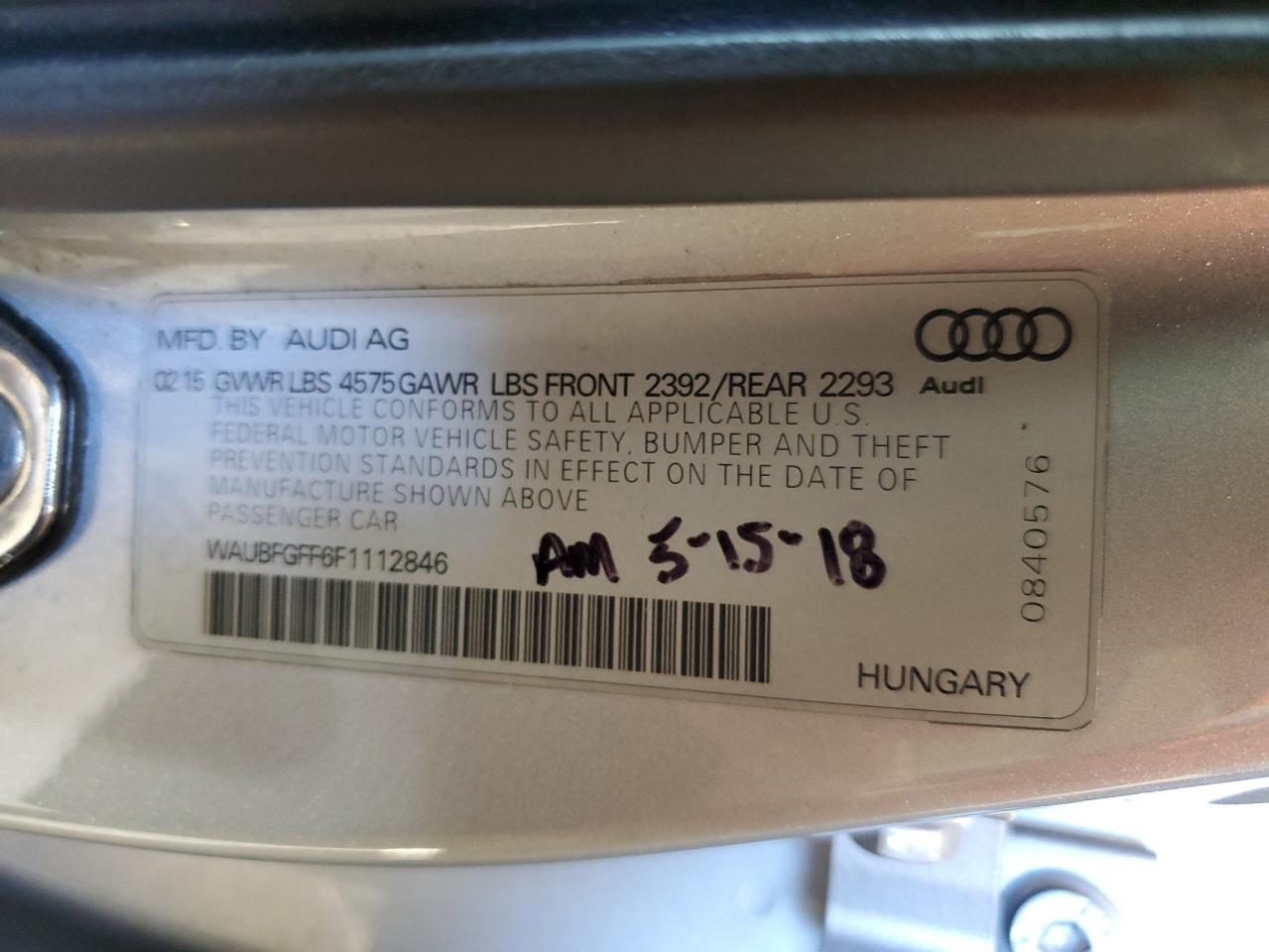 2015 AUDI A3 PREMIUM photo 12