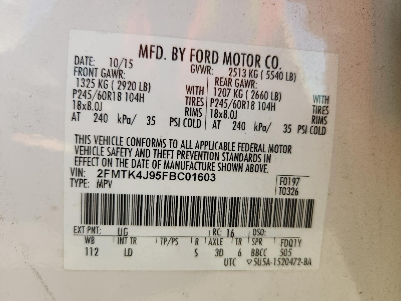 2015 FORD EDGE SEL photo 25