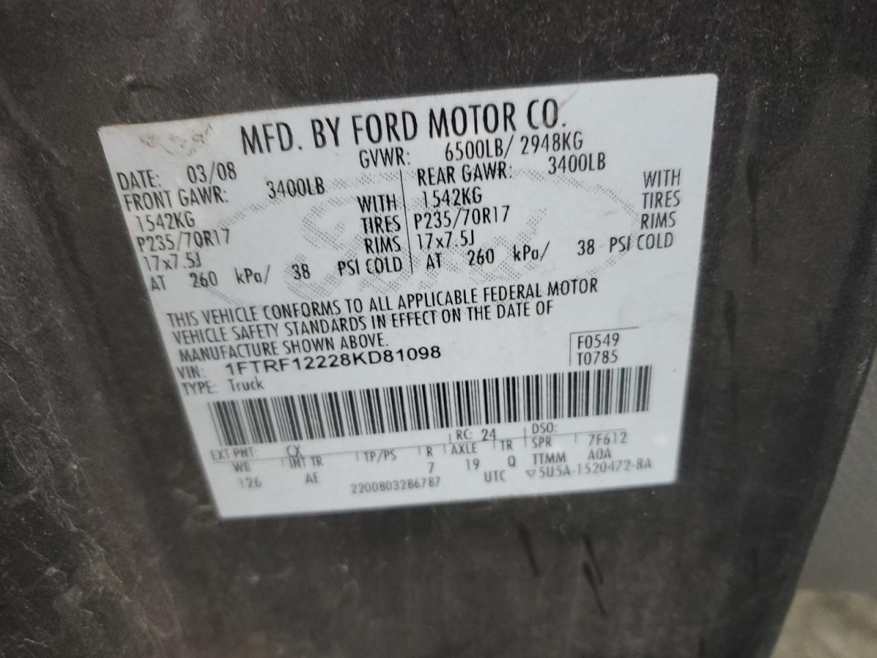 2008 FORD F150 photo 34