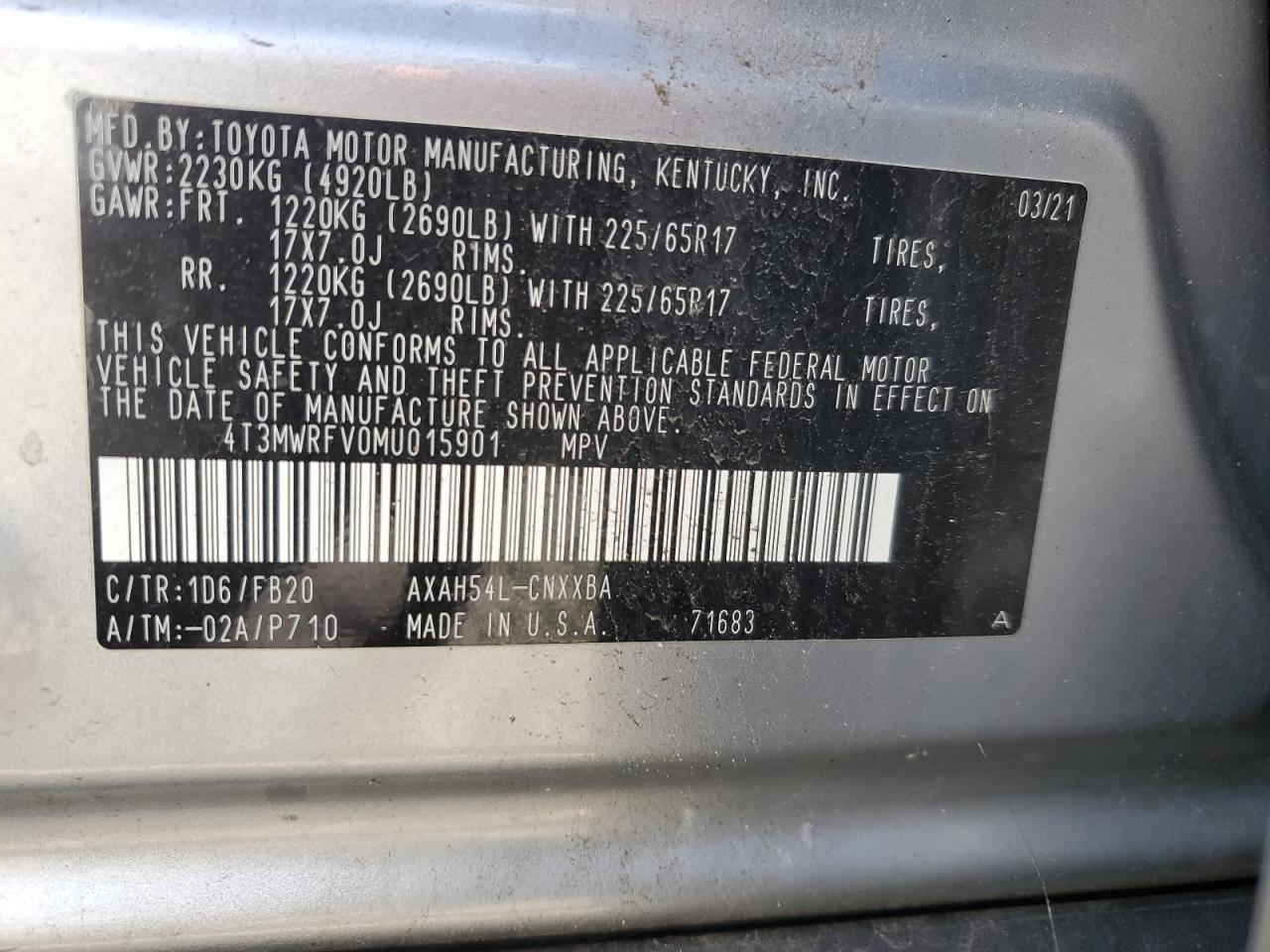 2021 TOYOTA RAV4 LE photo 25