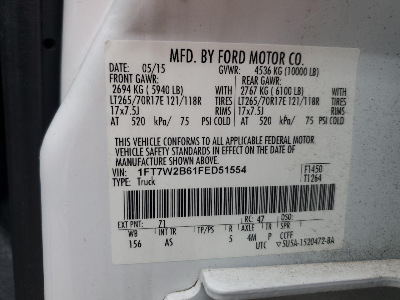 2015 FORD F250 SUPER DUTY photo 34