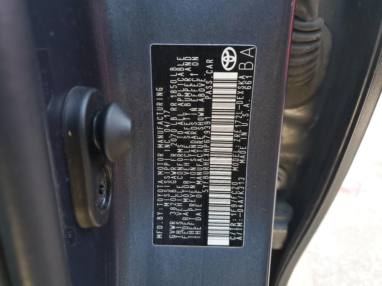 2017 TOYOTA COROLLA L photo 34