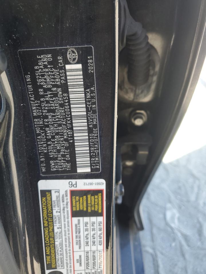 2012 TOYOTA CAMRY BASE photo 34