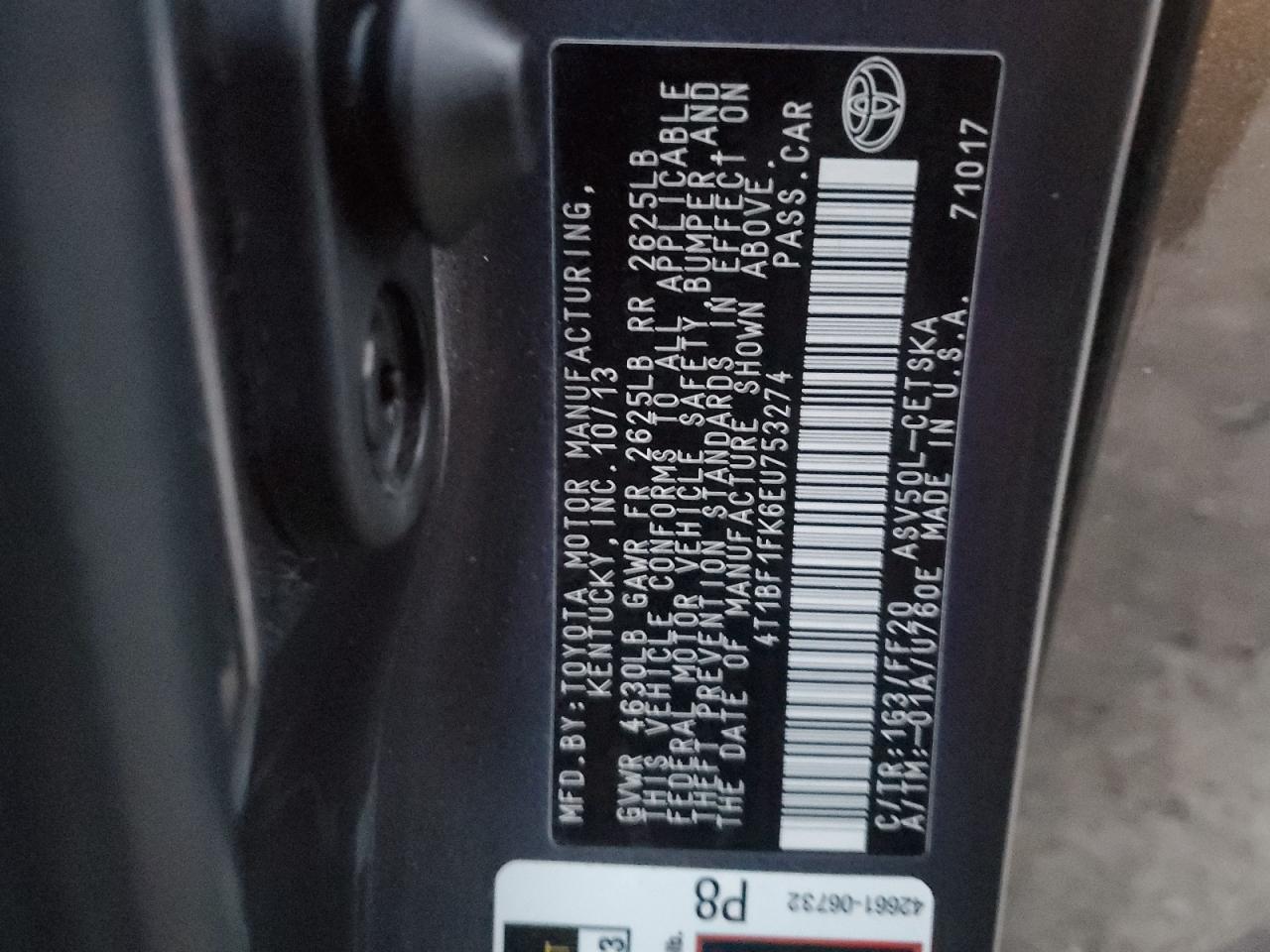 2014 TOYOTA CAMRY L photo 37