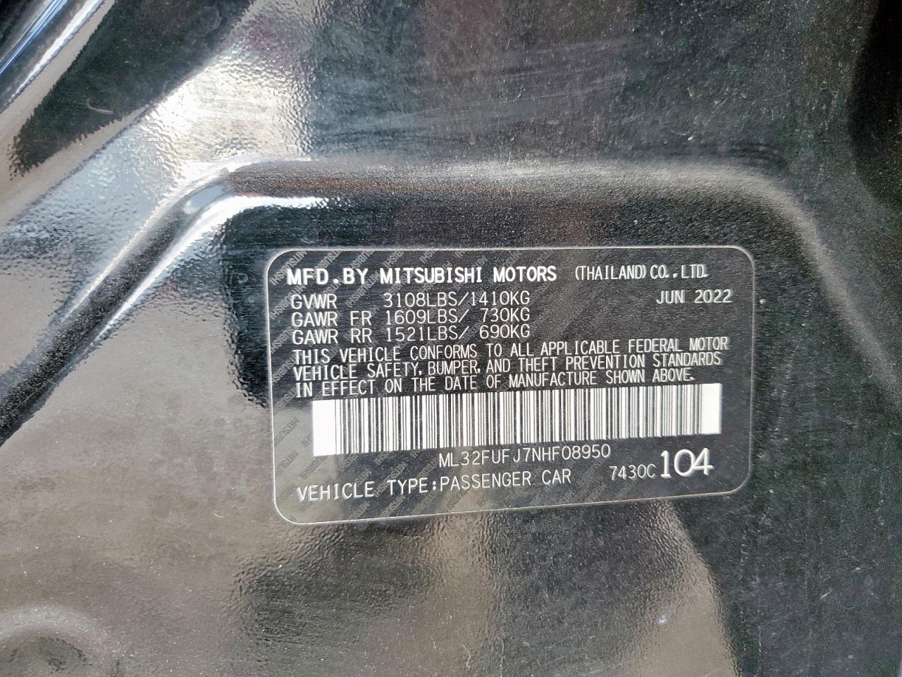 2022 MITSUBISHI MIRAGE G4 ES photo 23