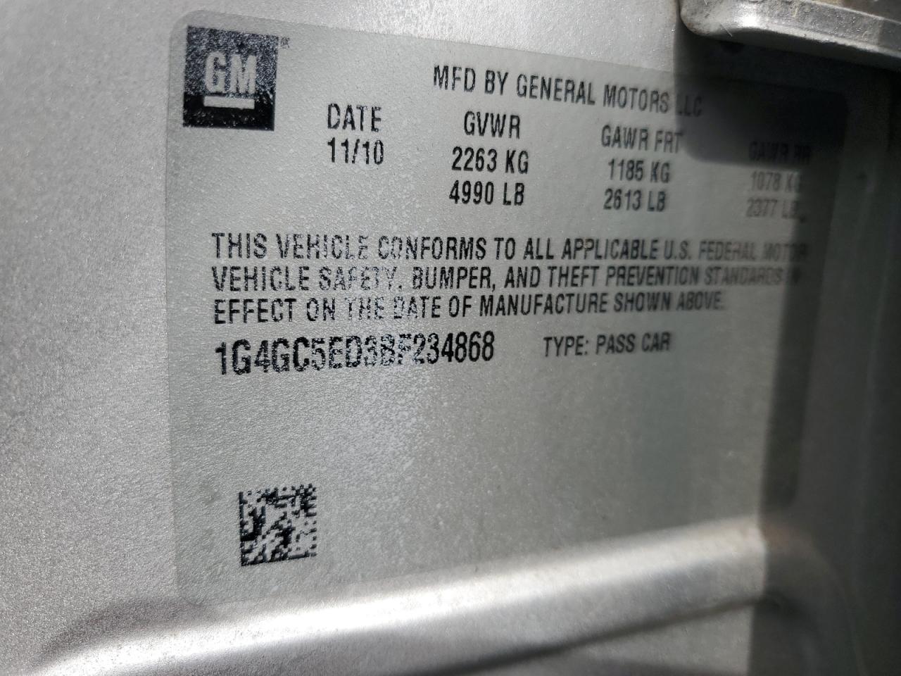 2011 BUICK LACROSSE CXL photo 45