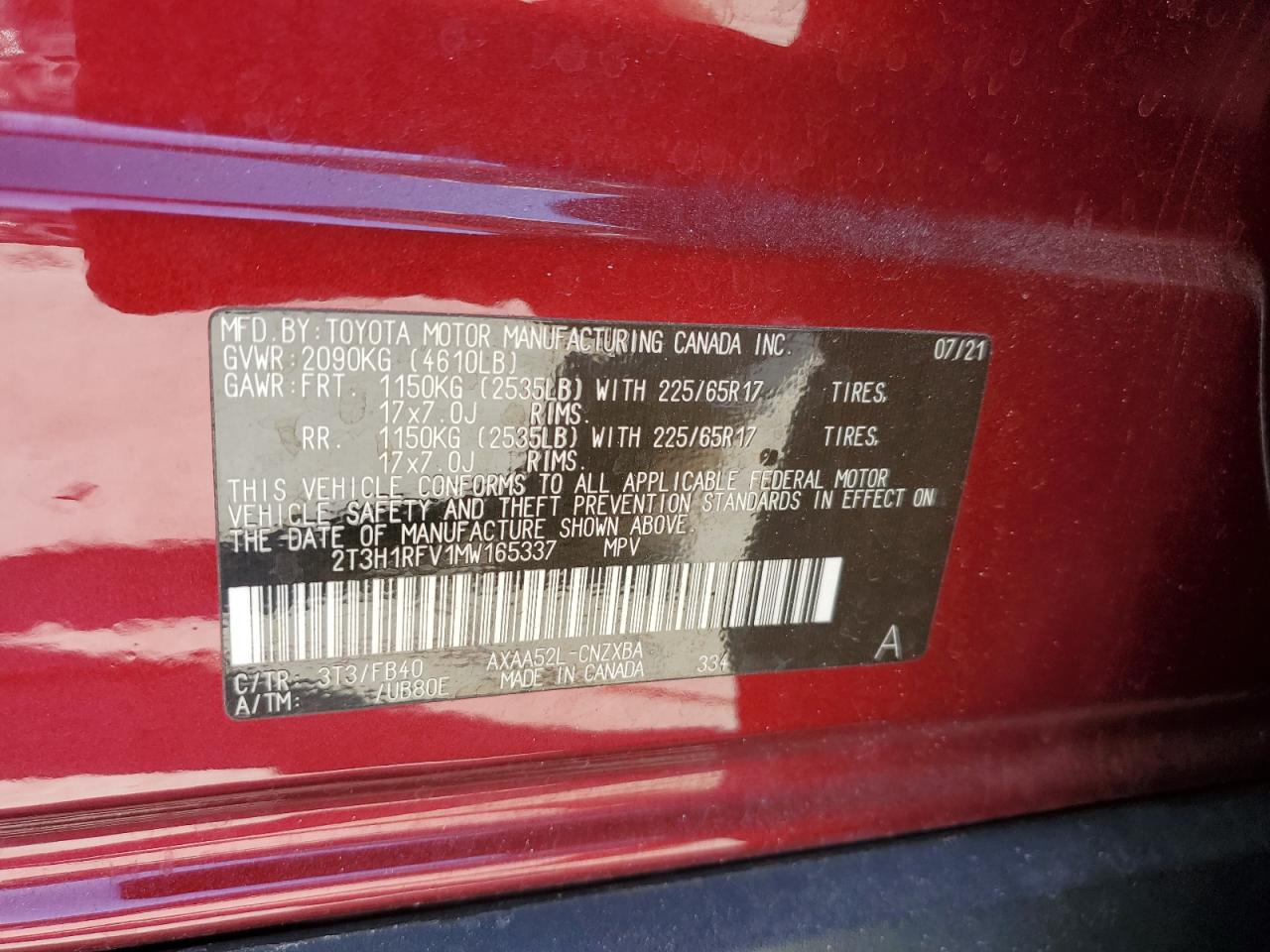 2021 TOYOTA RAV4 LE photo 40