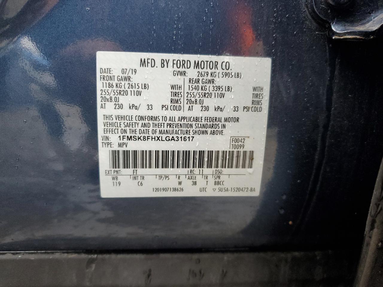 2020 FORD EXPLORER LIMITED photo 25