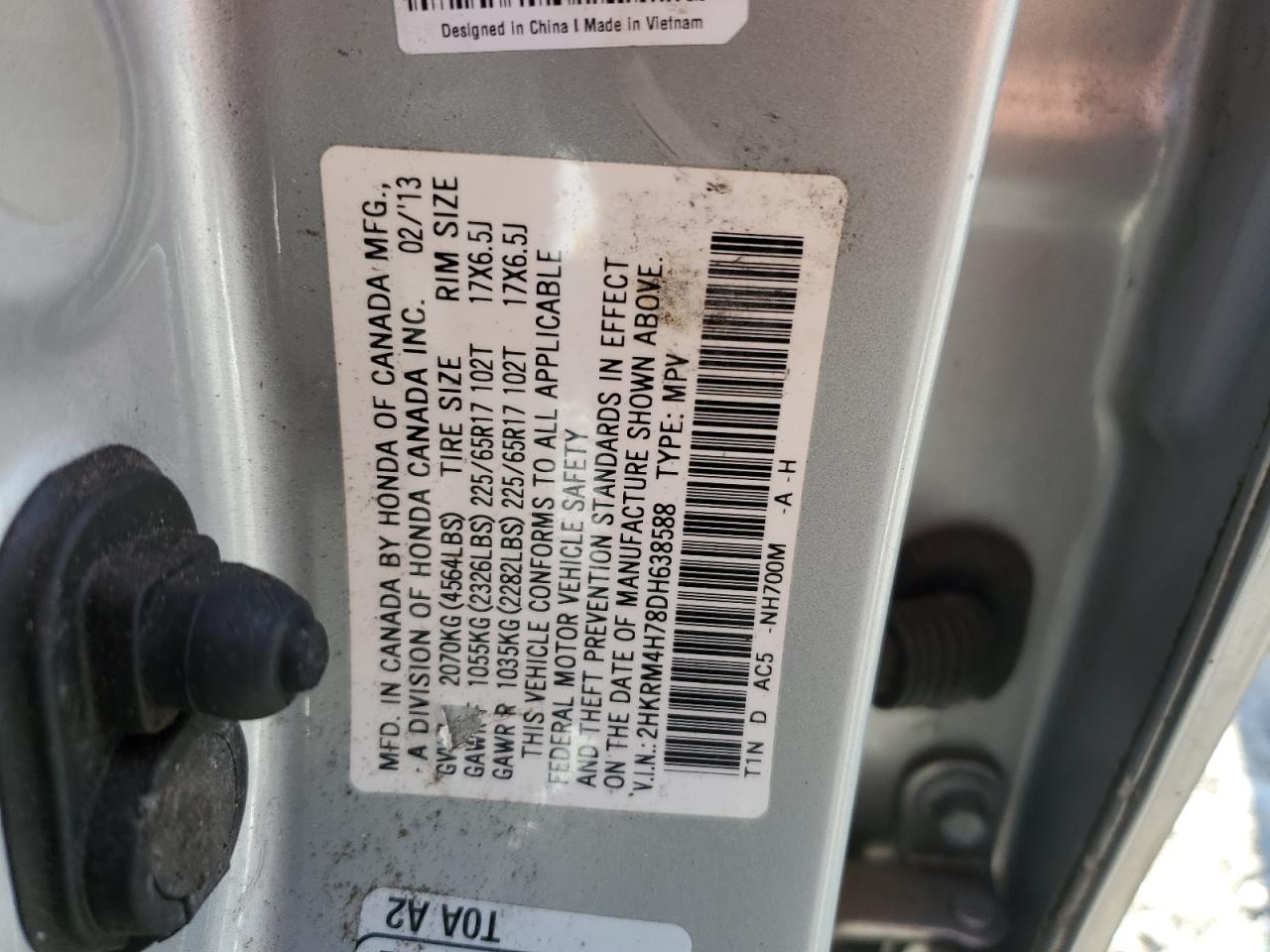 2013 HONDA CR-V EXL photo 13