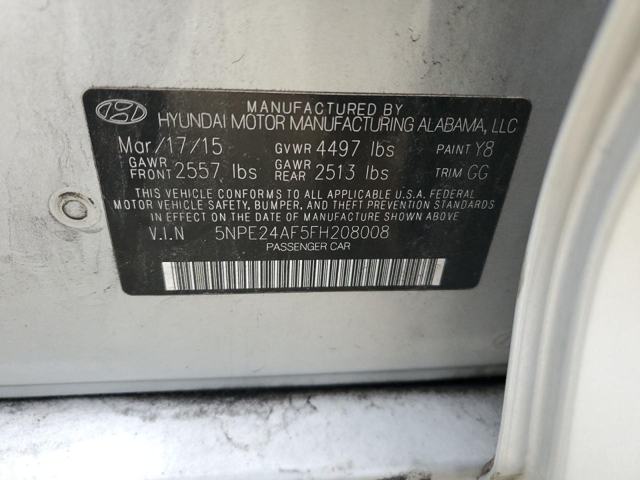 2015 HYUNDAI SONATA SE photo 37