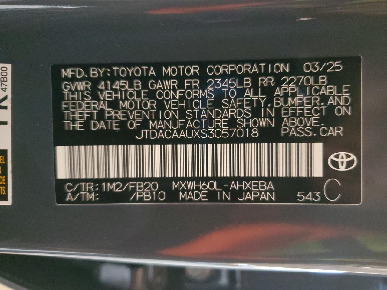 2025 TOYOTA PRIUS LE photo 23