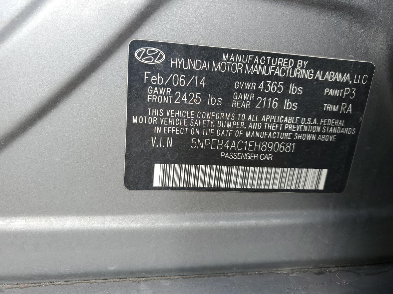 2014 HYUNDAI SONATA GLS photo 13